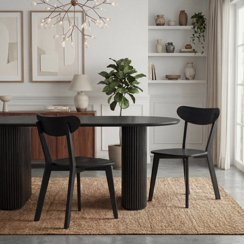 100% Solid Oak 17.7"H Side Chairs Set of 2, Red Oak & Clear, 2