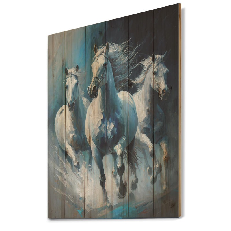 Jude Three Horses Courir - Imprimé, H 20 po x l 12 po x P 1 po