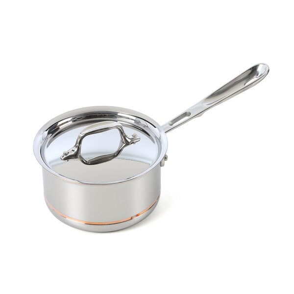 All-Clad Copper Core 2-qt Saucepan with lid and Porcelain Double