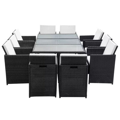 Rectangular 10 - Person Dining Set with Cushions by Latitude Run