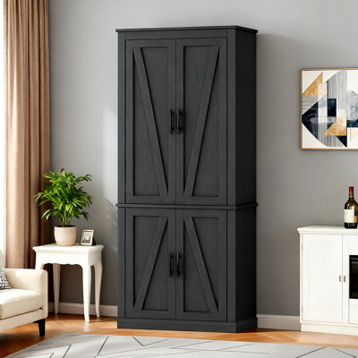 Rahn 69.7'' Pantry Storage Cabinet with 8 Door Shelves & Adjustable Shelf