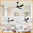 52'' 3 - Blade Indooor Ceiling Fan With Light Kit And Remote, 3 Led Colors, 6 Speed Noiseless Dc Motor & Timer-761387384-761387387