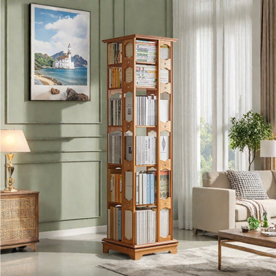Solid wood style revolving bookcase