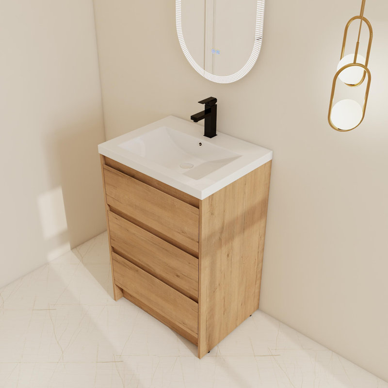 Ensemble de meuble-lavabo simple autoportant 24 po avec 3 tiroirs 24 po