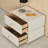  Modern Double Drawer Nightstand, with Smooth Leather Surface, Upper Layer can Rotate Freely, Three Colors are Optional.-123431542