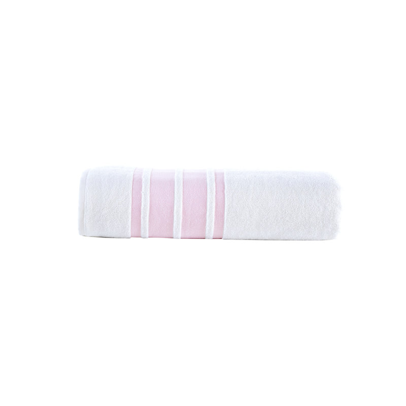 Brooks Brothers Contrast Border, Pink, Bath Sheet - 1 Pack