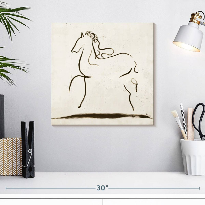 Illustration d'un cheval Brampt, H 16 po x l 16 po