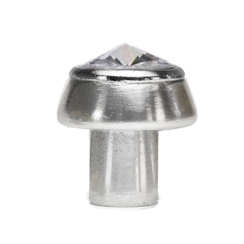 Caché round knob with an 18mm rivoli Swarovski Clear Crystalin Chalice, Silver