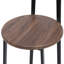 Ensemble de 3 tabourets de bar à hauteur de comptoir avec dossier et chaises sans accoudoirs pour îlot de cuisine (noir et brun noyer)