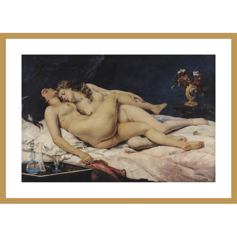 Le Sommeil par Gustave Courbet, impression giclée encadrée, H 29,89 po x l 41,5 po