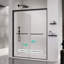 Portes de douche coulissantes doubles à cadre doux, porte de douche coulissante pour salle de bain, porte en verre trempé épais de 6 mm pour porte de salle de bain-118574661