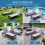 Ensemble de 2 chaises longues d'extérieur Kozyard, structure en aluminium et tissu textilène, chaise longue inclinable réglable pour la piscine, les bains de soleil et la cour arrière grise-9711280