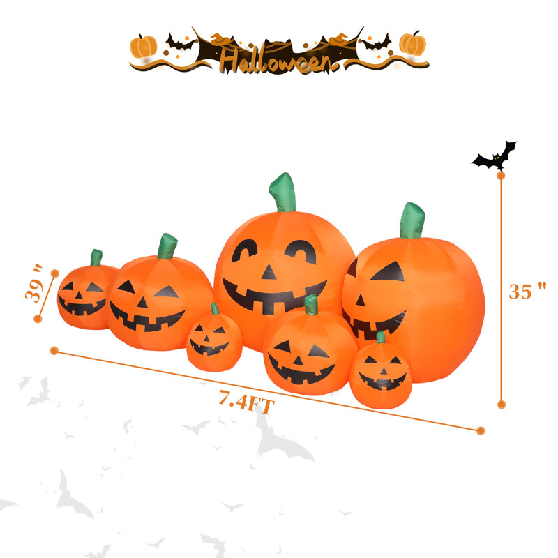 88" W LED Lighted Pumpkins Inflatable