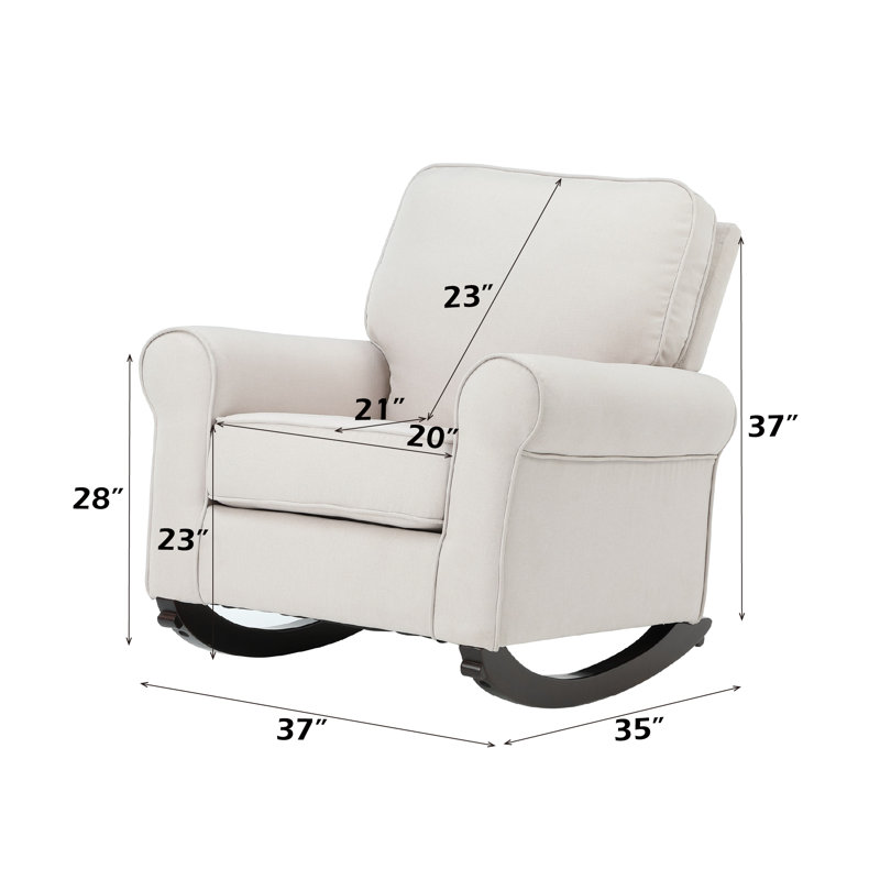 Chaise berçante en tissu beige | Idée de cadeau