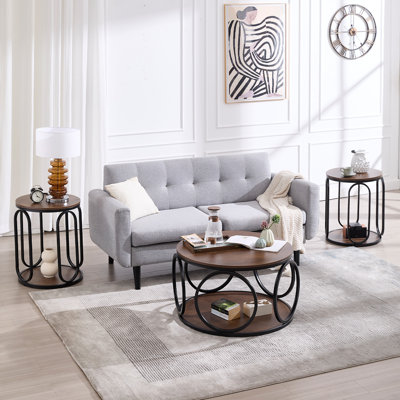 Carnforth 3 - Piece Modern Industrial Living Room Table Set