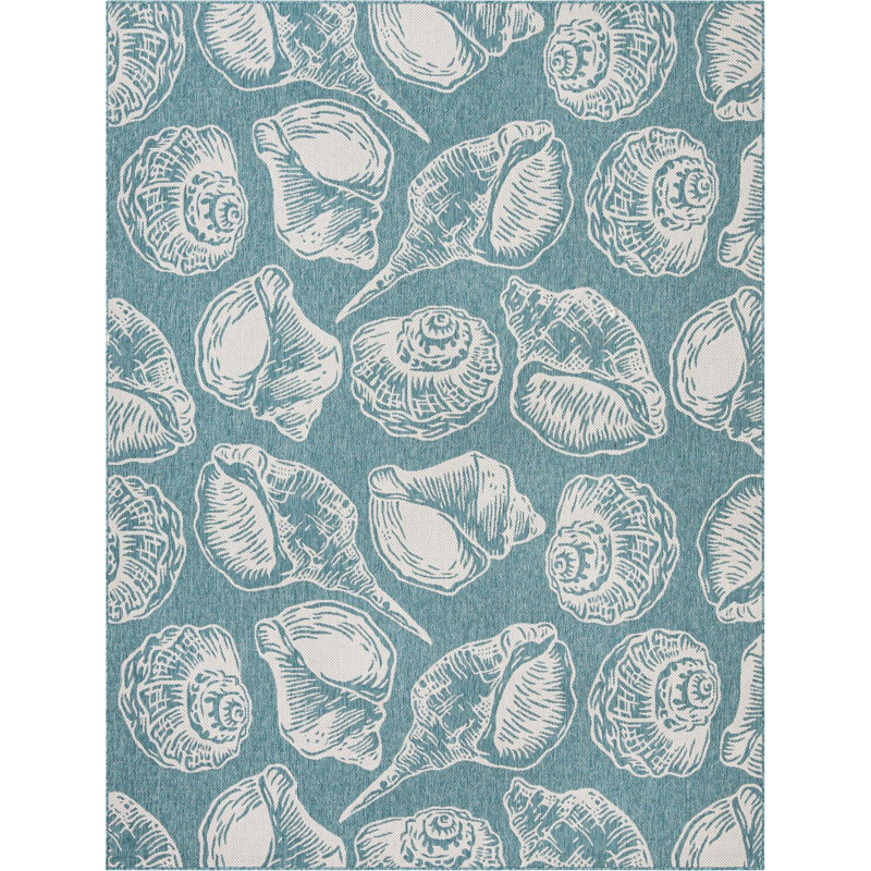 Contemporary Aviesel Area Rug Aqua Color, Rectangle 9' x 12'
