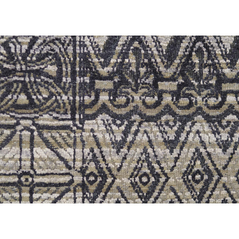 Tapis gris de haute qualité noué à la main