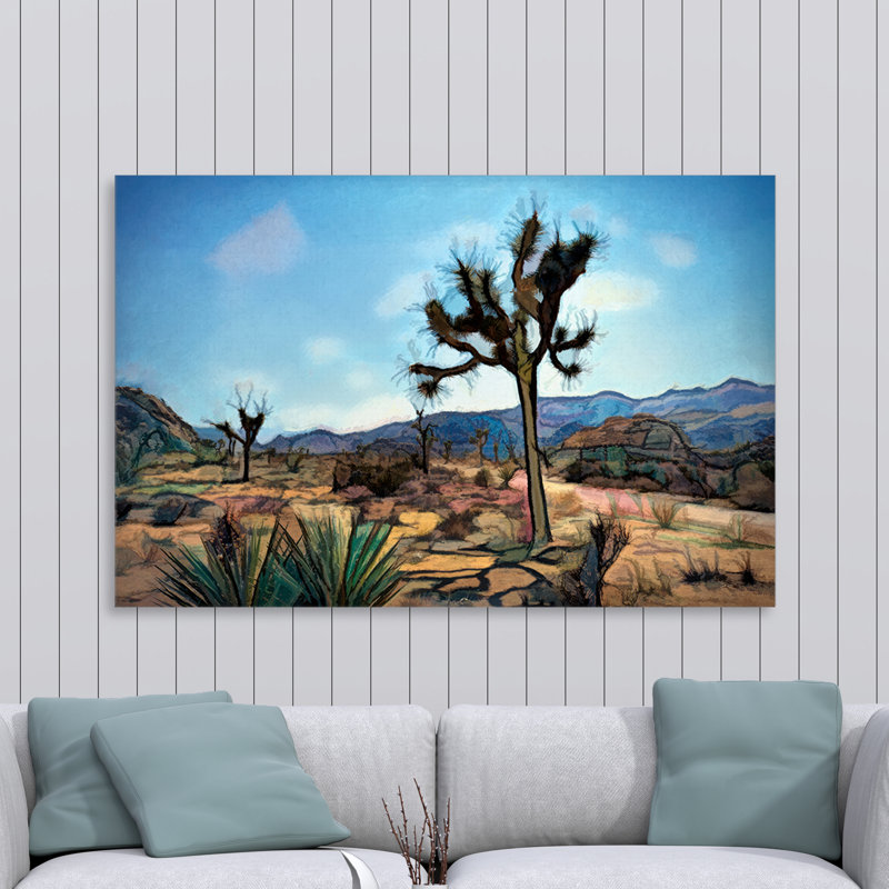 " Boho Desert 101 " Painting Print, 12" H x 18" W x 1.5" D