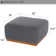 Square Solid Wood Fabric Ottoman