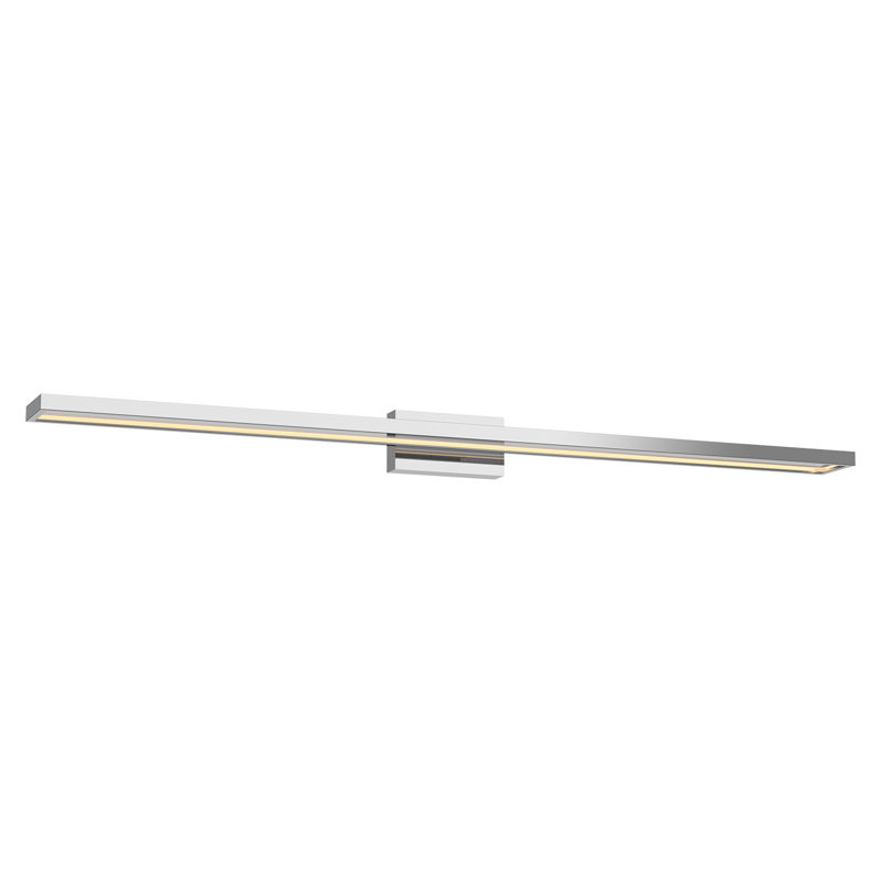 Sleek Chrome 36.5" Rectangular LED Bath Bar with Dimmable Light