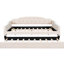 Lit de jour rembourré beige avec lit gigogne simple - Offre un espace de couchage supplémentaire pleine grandeur dans des meubles de salon polyvalents