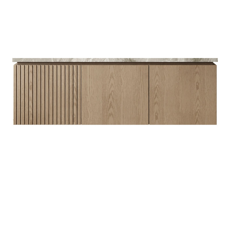 Armoire de base de meuble-lavabo moderne, bois texturé, finition chêne antique, rangement pour la maison