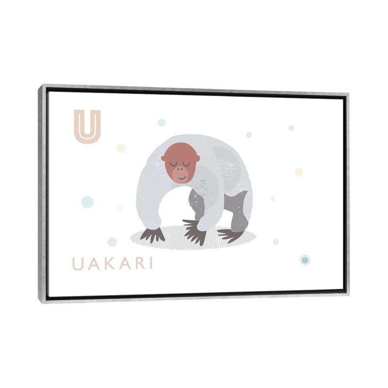 Uakari - imprimé, H 40 po x l 60 po x 1,5 po, Toile avec cadre argenté, Pas de tapis