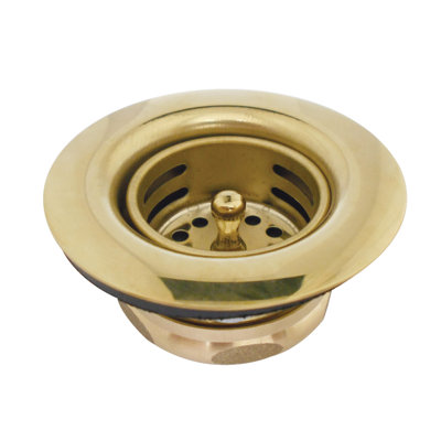 Kingston Brass Tacoma Stainless Steel Bar Sink Basket Strainer with Brass Nut