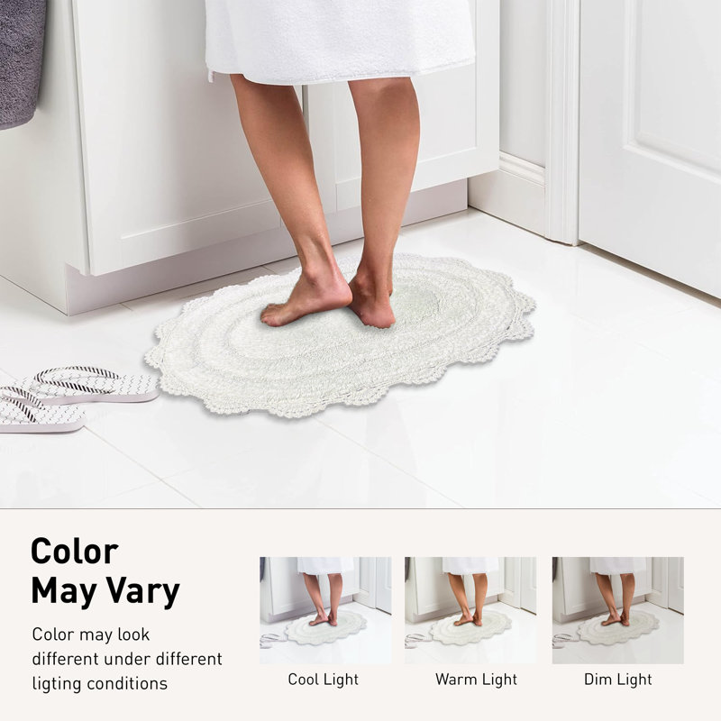 Tapis pour salle de bain Crouseville, Blanc