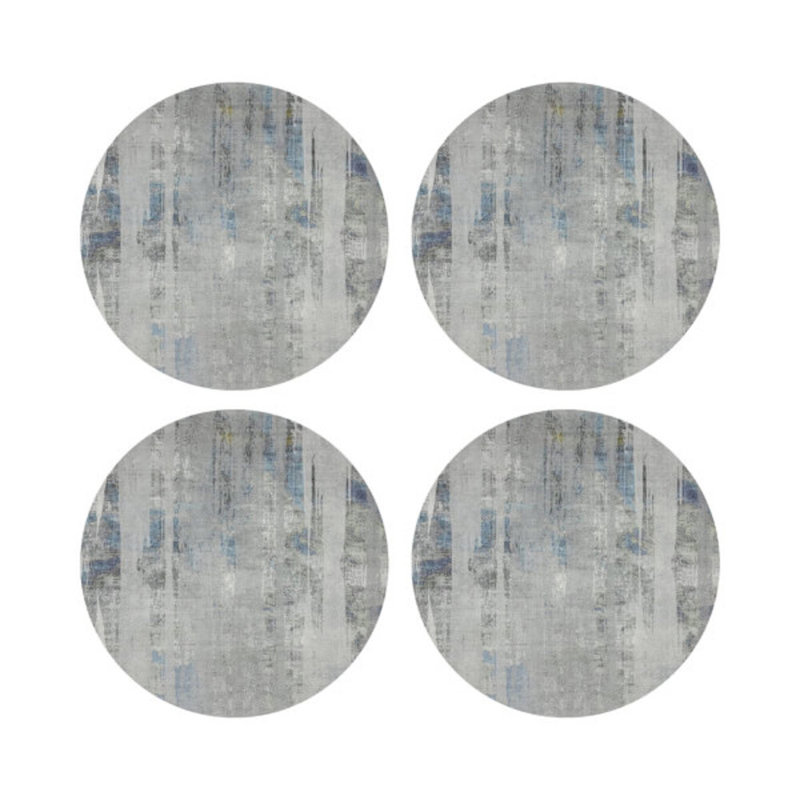 Birch Holiday Vegan Leather Round Coasters, Opulence
