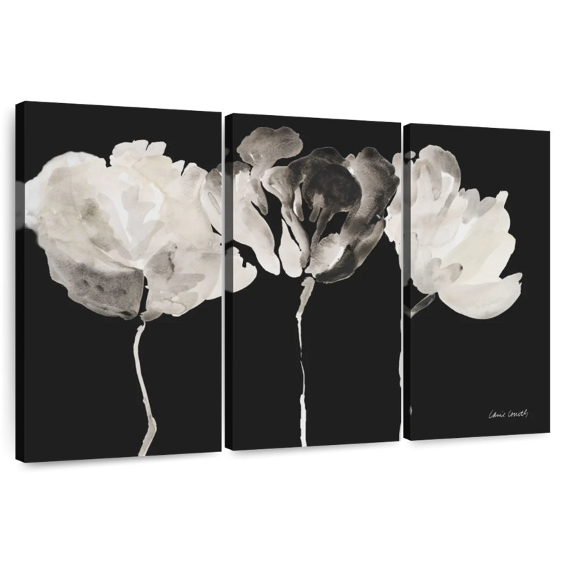 Avery Trio en noir clair, H 20 po x l 33 po