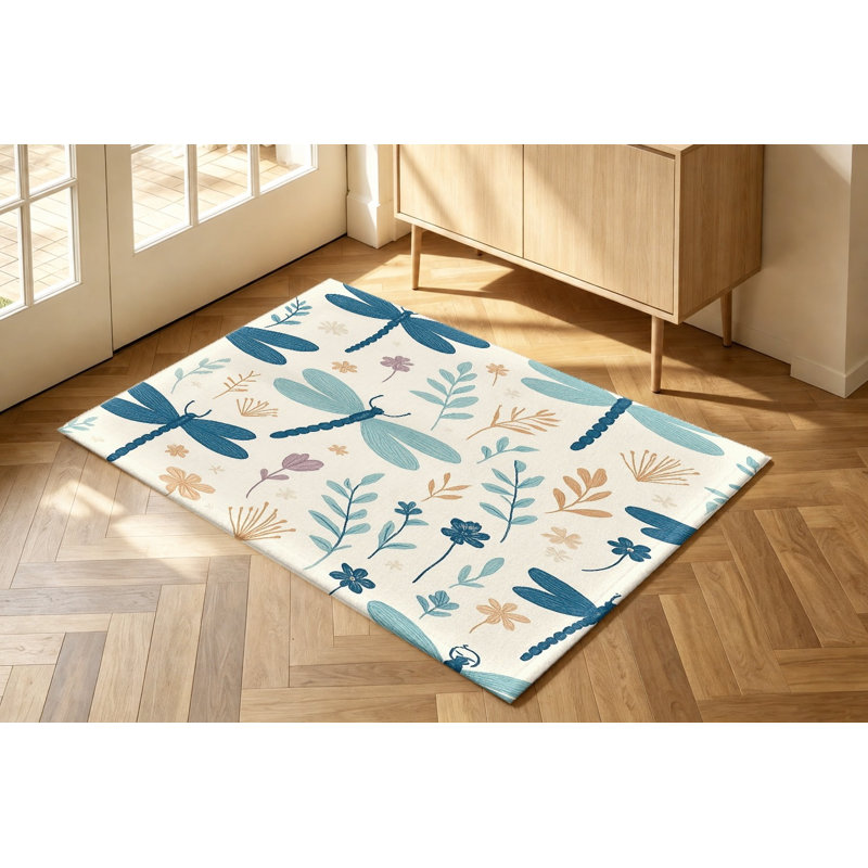 Tapis à motif floral Artistic Nature, Rectangle 5 pi 3 po x 3 pi 3 po (160 x 100 cm)