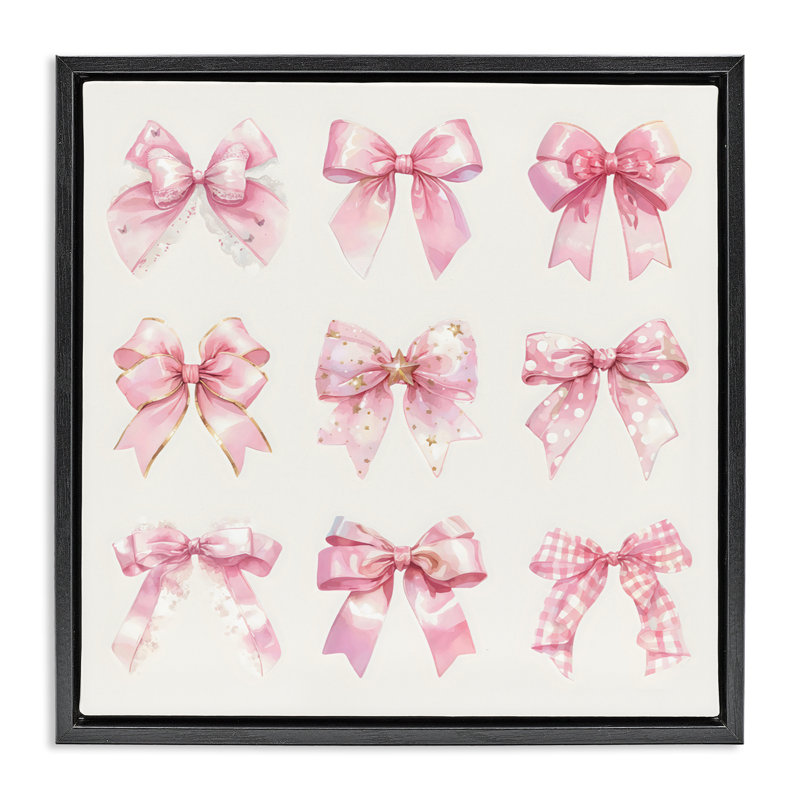 Ribbon Bow Styles Grouping Floating Frame, design by Creative Studio, Jet Black Floater Frame, 18" H x 18" W