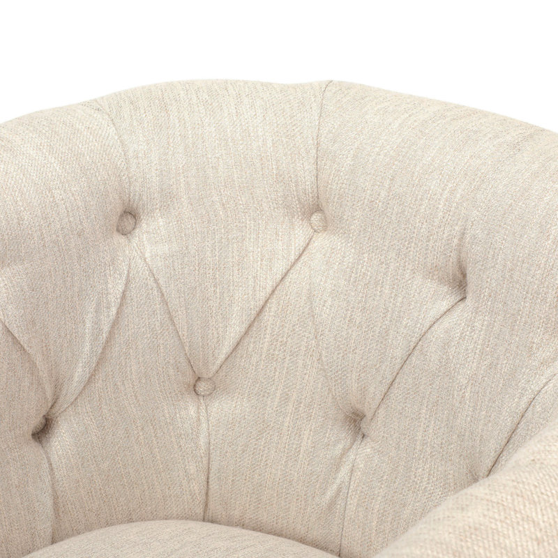 Chaise de lecture avec canapé et repose-pieds, Tissu beige