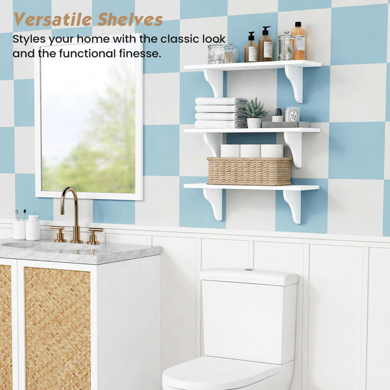 Tablettes murales flottantes décoratives, Blanc