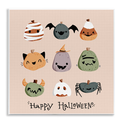 Adorable plaque murale citrouilles d'Halloween, design par Sarah Hickman