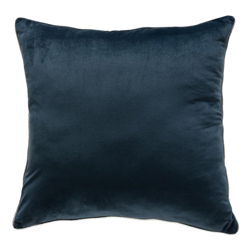 Noah Square Pillow Cover & Insert, Navy/Silver
