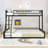 Heavy Duty Metal Bunk Bed Frame With Safety Guardrails And Ladder-724304682-724304677