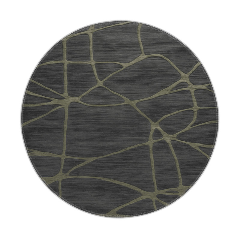 Tapis gris abstrait intérieur et extérieur, Rectangle 5 pi x 7 pi