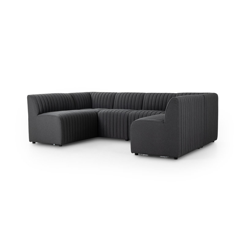 Brandt Symmetrical Modular Corner Sectional, Fiqa Charcoal Boucle, 31.5" H X 106" W x 66.5" D
