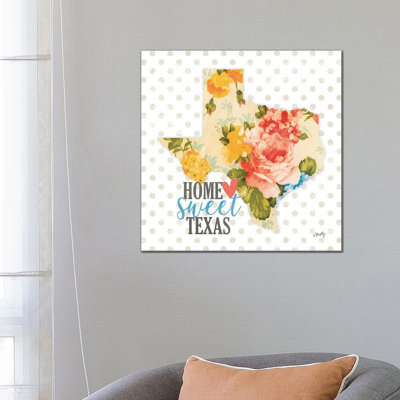 Home Sweet Texas Floral by Misty Michelle - Wrapped Canvas Gallery-Wrapped Canvas Giclée