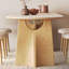 Table de salle à manger demi-cercle crème-129099577