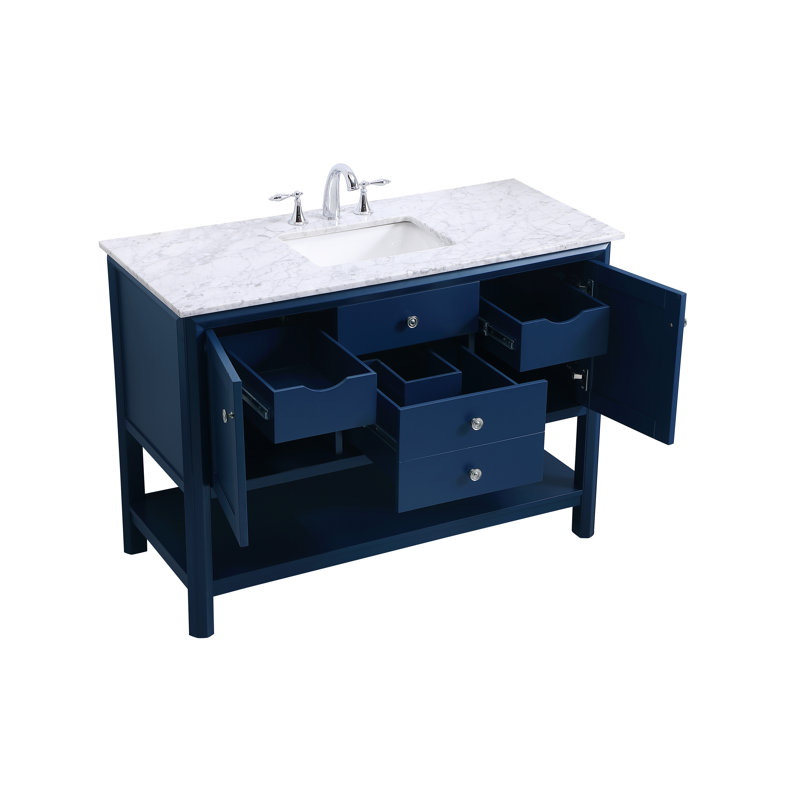 Ensemble de meuble-lavabo simple 48 po Newsoms, Bleu
