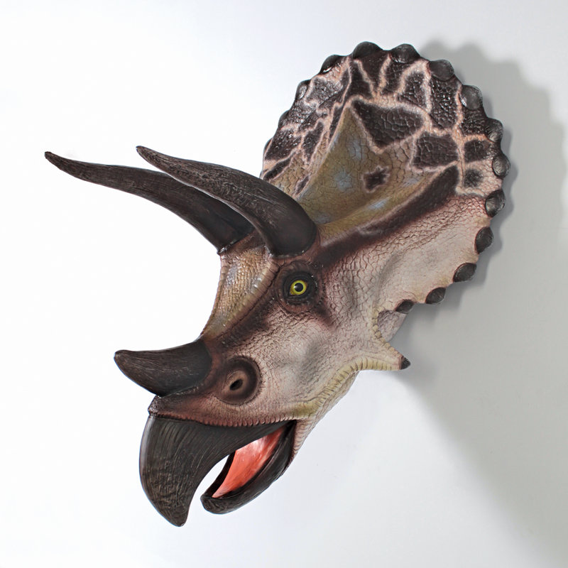 Trophée mural tricératops de dinosaure géant