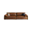 Canapé modulaire en cuir véritable brun Brownness
