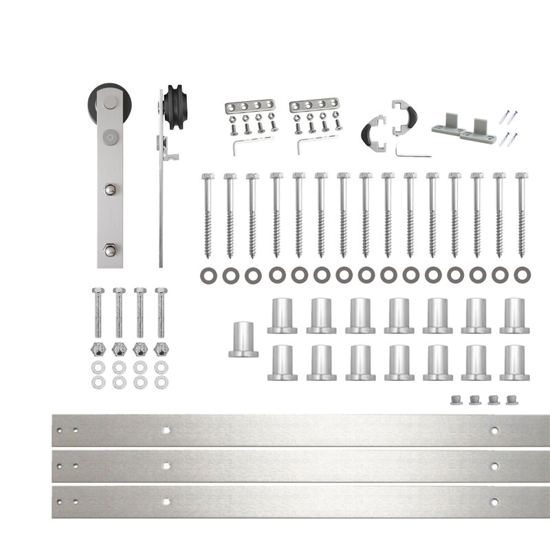 Trousse de quincaillerie à une porte pour porte simple en nickel brossé, 240 po