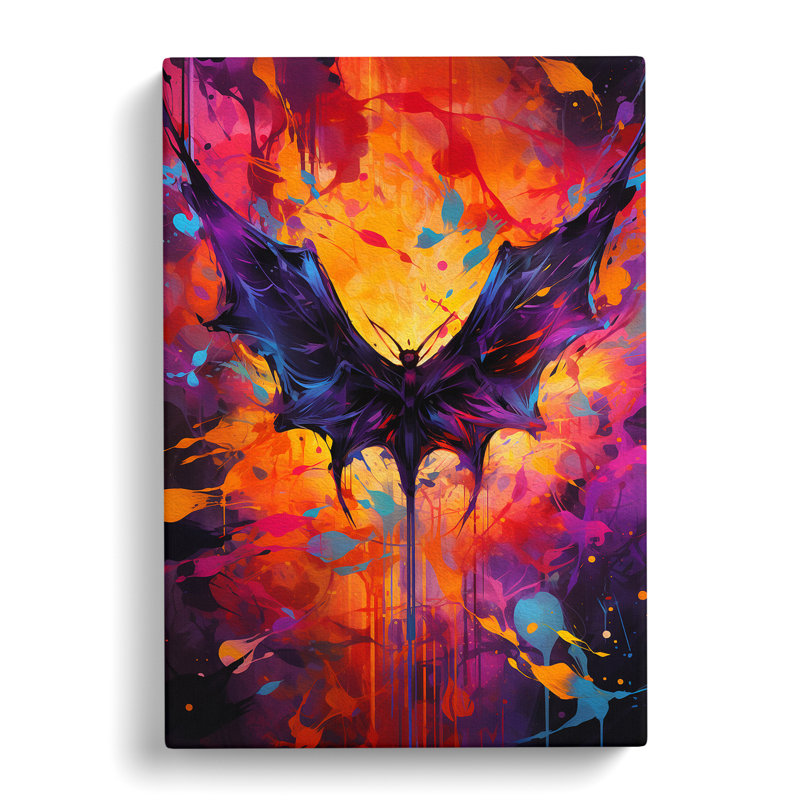 Bat Abstract - Wrapped Canvas