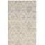 Tapis brun clair / ivoire en laine tissé à la main à motif géométrique Amritpal-820653623
