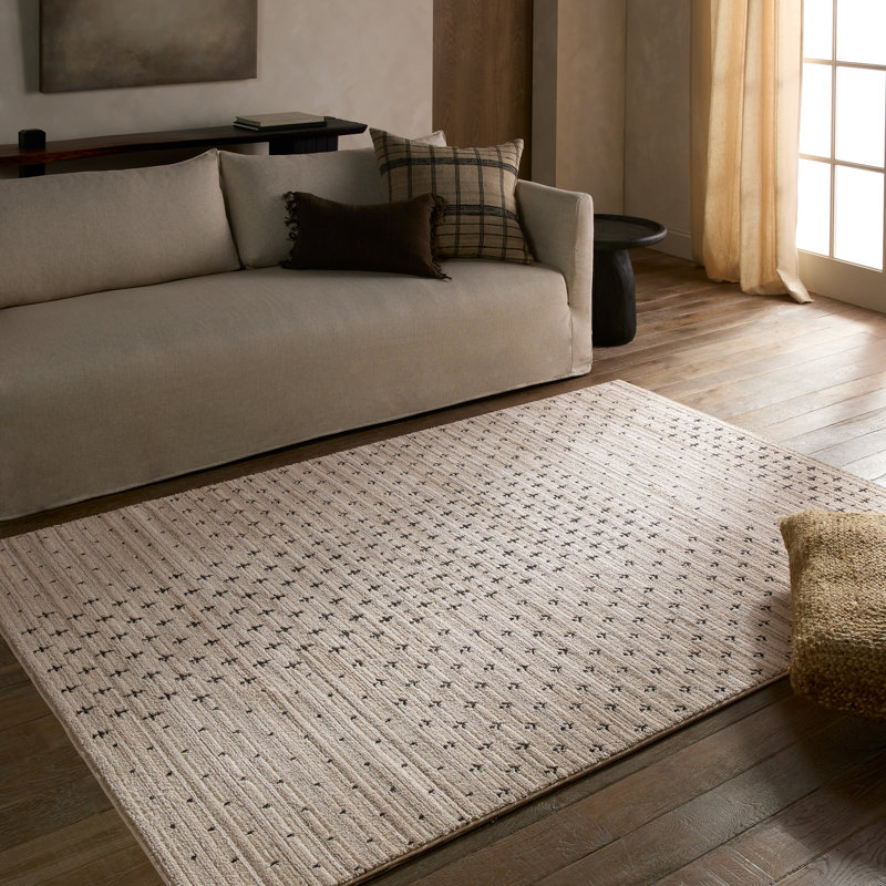 Vibe by Union Rustic Loehrke Powerloomed Tribal Tan/Taupe Area Rug, Rectangle 5' x 8'