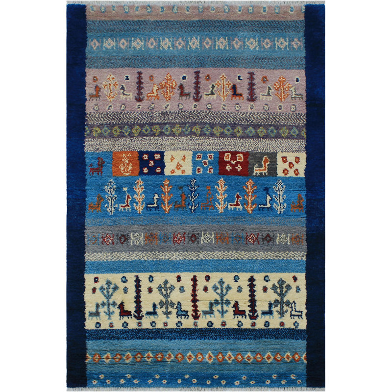 Tapis bleu unique 5 pi 4 po x 8 pi 3 po Lovre